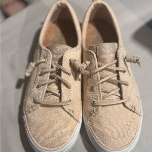 Sperry Women's Beige Canvas Sneakers